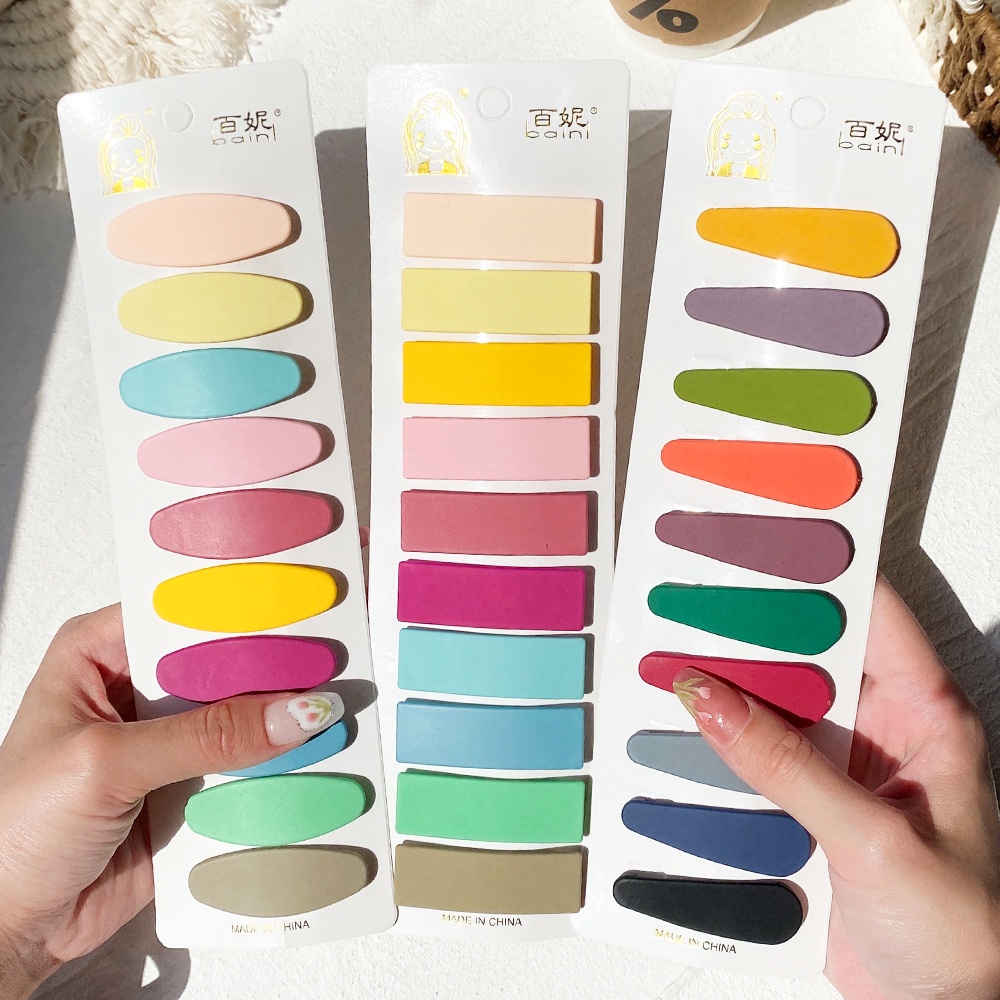 RainBow Bows Bộ 10 Kẹp Tóc Kim Loại Nhiều Màu Sắc Phong Cách Hàn Quốc Cho Nữ