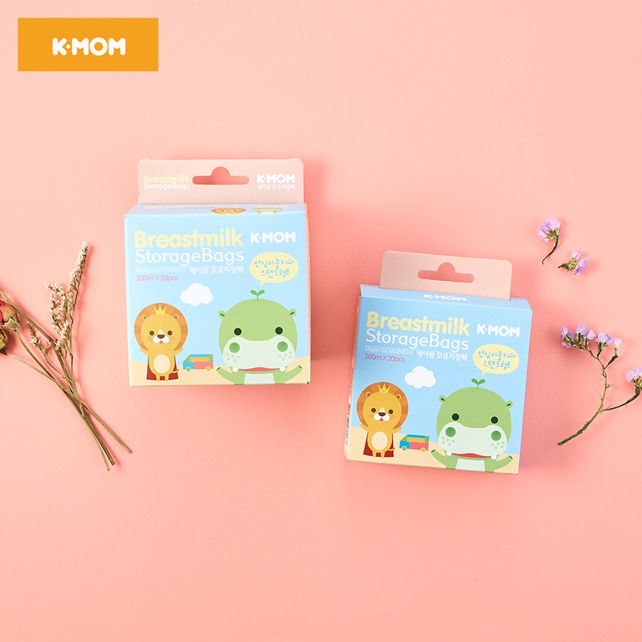 Túi Trữ Sữa Cao Cấp K-Mom Hàn Quốc 200ml hộp 20c / 50c / 100c