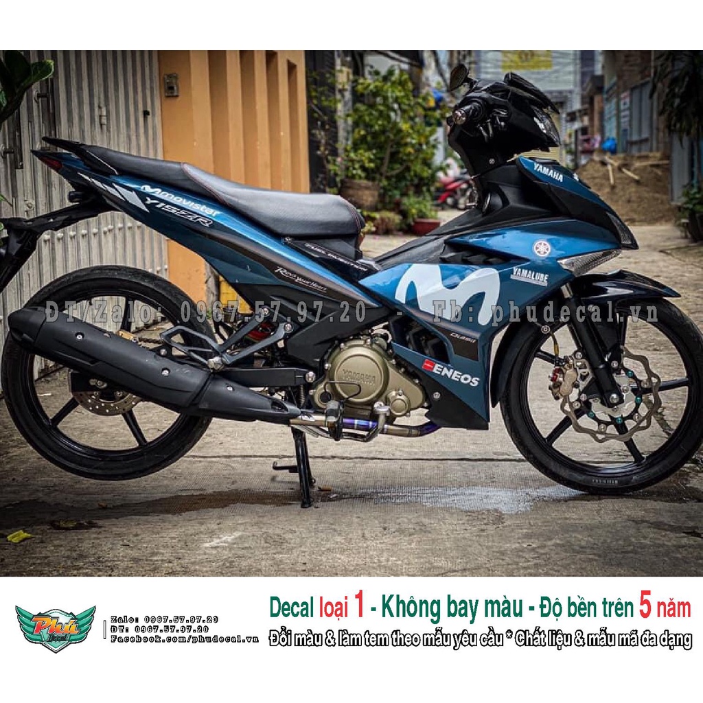 Tem rời xe Exciter 150 Movistar Xanh Trắng Độc (A)