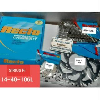 NHÔNG SÊN DĨA SIRIUS Fi/TAURUS DĨA 40T 41T NHÔNG 13T 15T 15T 16T RECTO CHÍNH HÃNG