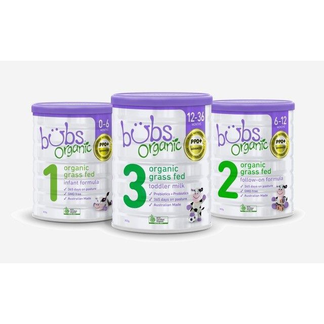 Sữa bò hữu cơ cho bé Bubs Organic Grass Fed Follow-on Formula Úc 800g