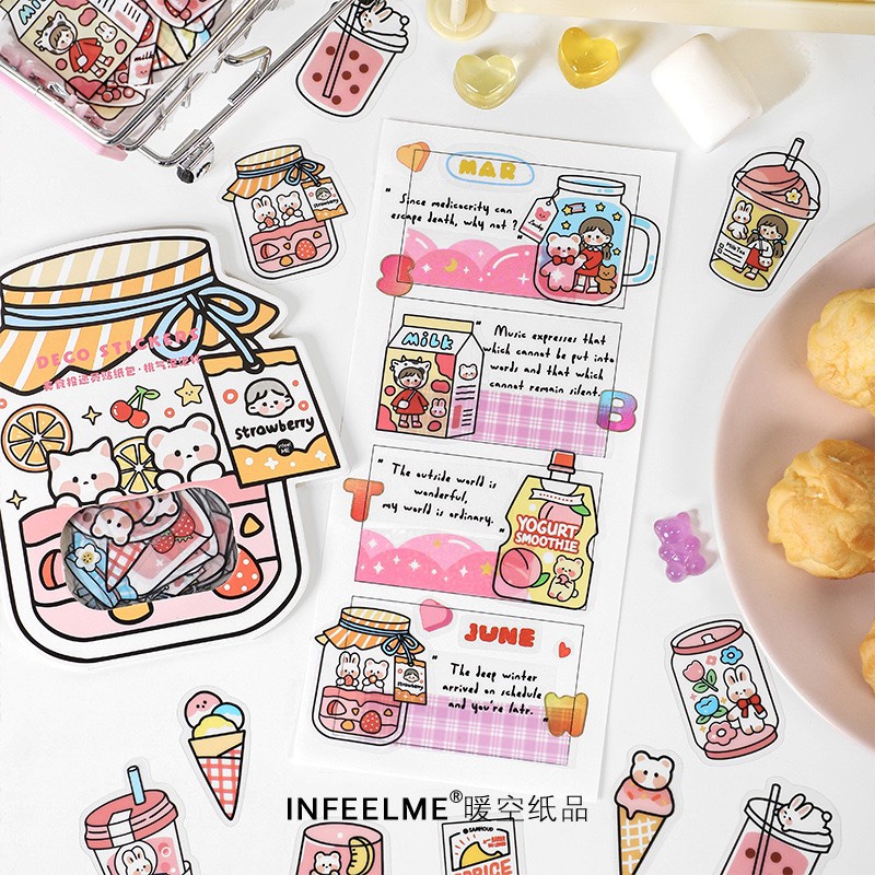 Bộ sticker/ Hình dán Hoạ Tiết Món Ăn Sinh Động (40 Hình)