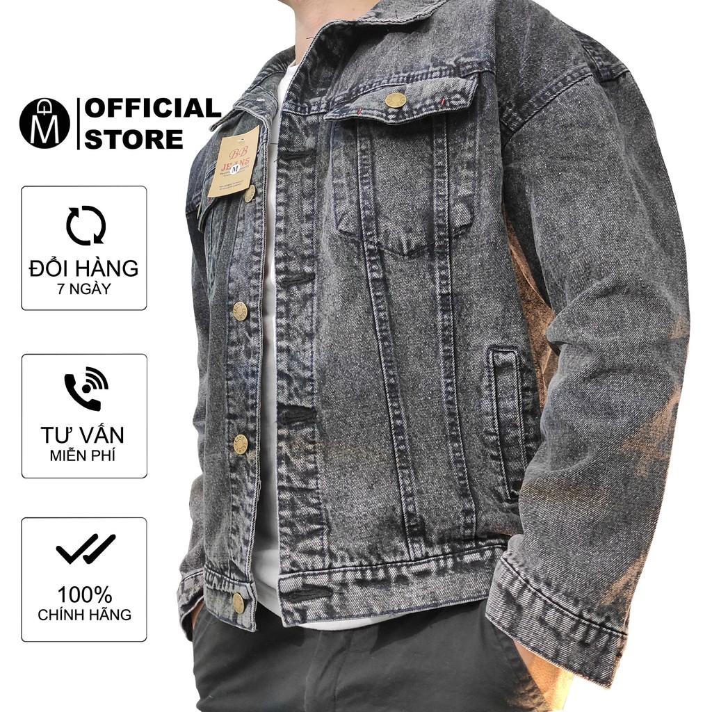 Áo khoác jeans nam xám trơn A359 MĐ