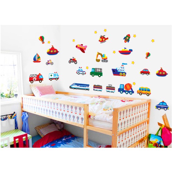 Decal trang trí phương tiện Giao Thông đơn giản