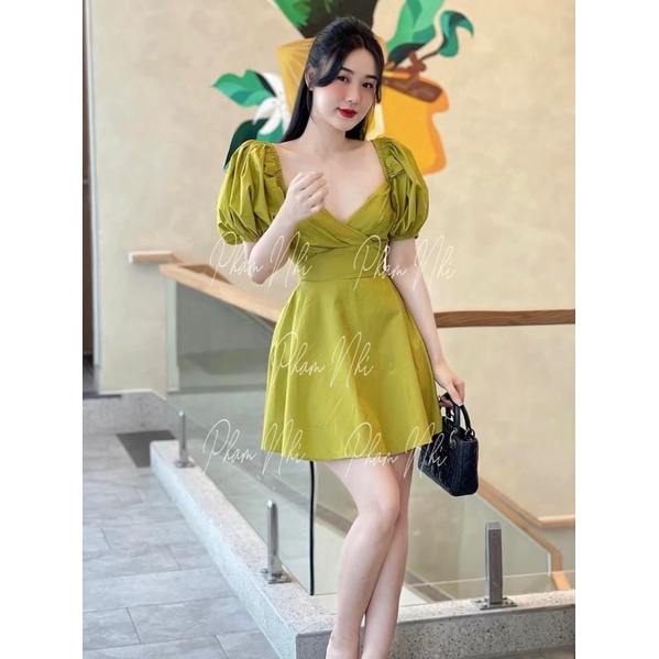 Váy xinh thiết kế tay bồng cực tiểu thư