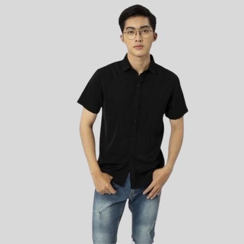 Áo sơ mi nam cao cấp tay ngắn - Chất liệu lụa , không nhăn, thoáng mát, thấm hút mồ hôi- Men87_store a