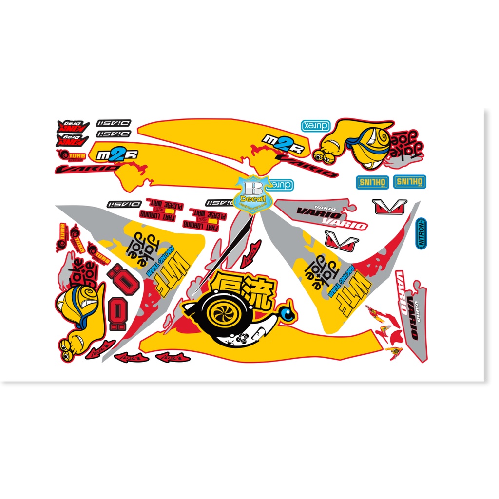 ( Quí khách vui lòng mang ra tiệm cho thợ dán ) Tem vario 150 ốc sên đỏ