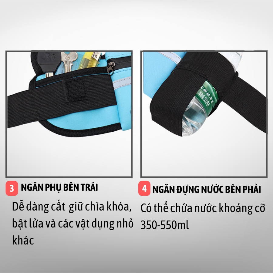 Túi đeo bụng xe đạp, túi đeo bụng chạy bộ  HAPPY BIKE chống nước tiện lợi TDB001