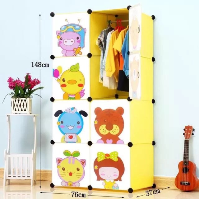 TỦ NHỰA QUẦN ÁO LẮP GHÉP 8 Ô SIZE SÂU 47cm. Tặng móc treo đồ.