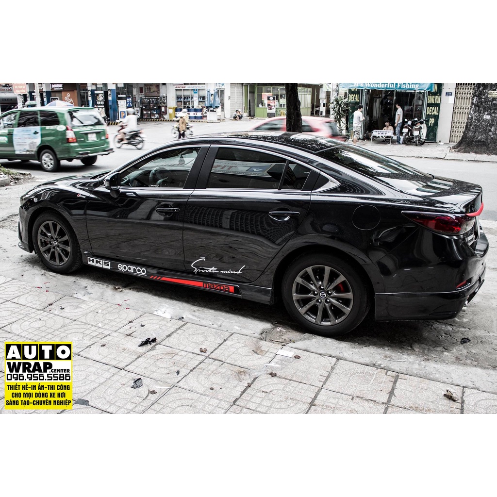 Tem họa tiết xe Mazda 3 Sparco - Tem họa tiết ô tô, tem dán sườn xe thể thao