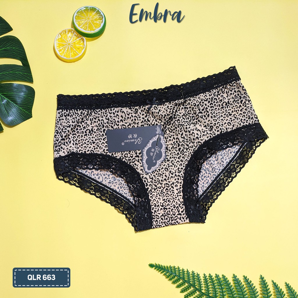 {Video + Ảnh thật} Quần lót Embra 🔞họa tiết báo🔞 viền ren cao cấp chất đẹp mê ly siêu hot | BigBuy360 - bigbuy360.vn