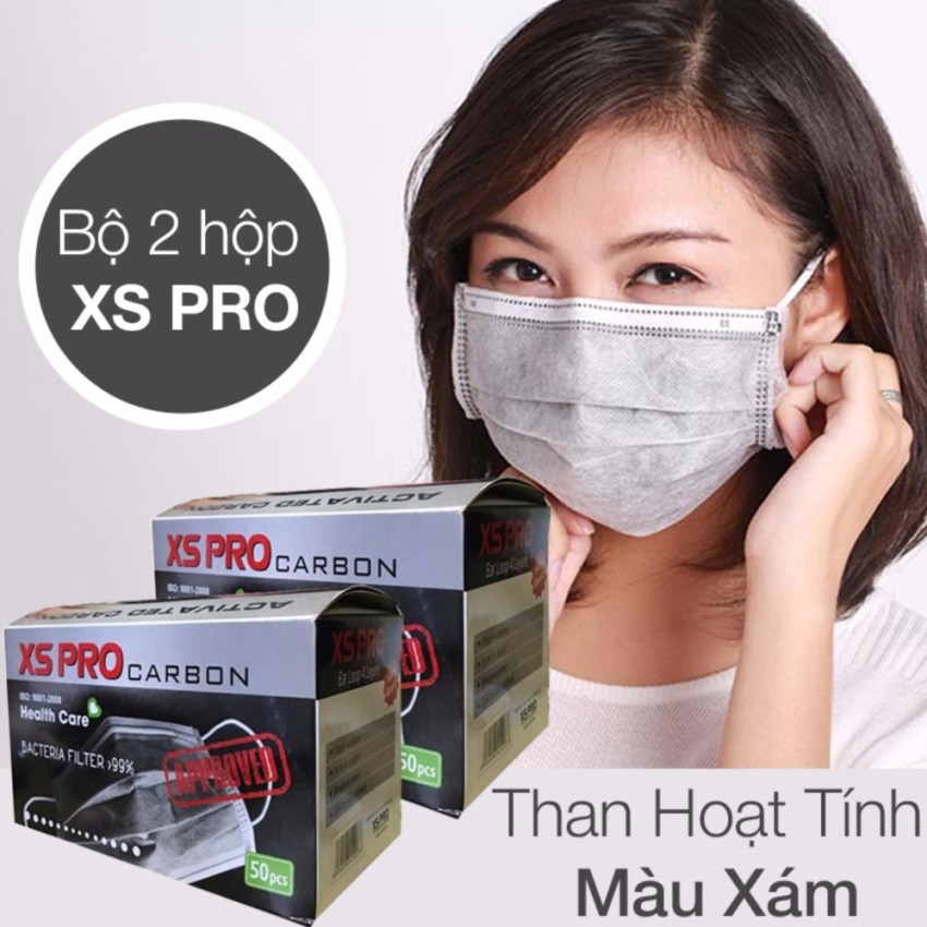 Khẩu trang XS than hoạt tính 50 cái, tặng 20 cái khẩu trang em bé | BigBuy360 - bigbuy360.vn