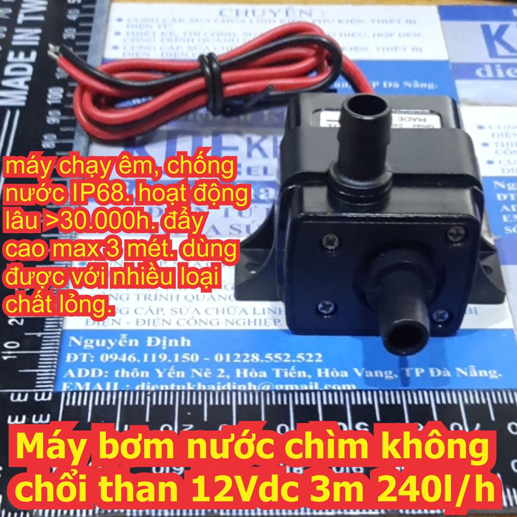 Máy bơm nước chìm không chổi than dùng trong quạt nước 12Vdc 3m 240l/h kde7501