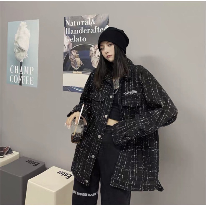 TKLIHN Áo khoác SƠ MI dạ Ulzzang HOT fashionita 2022 KÈM ẢNH THẬT CUỐI