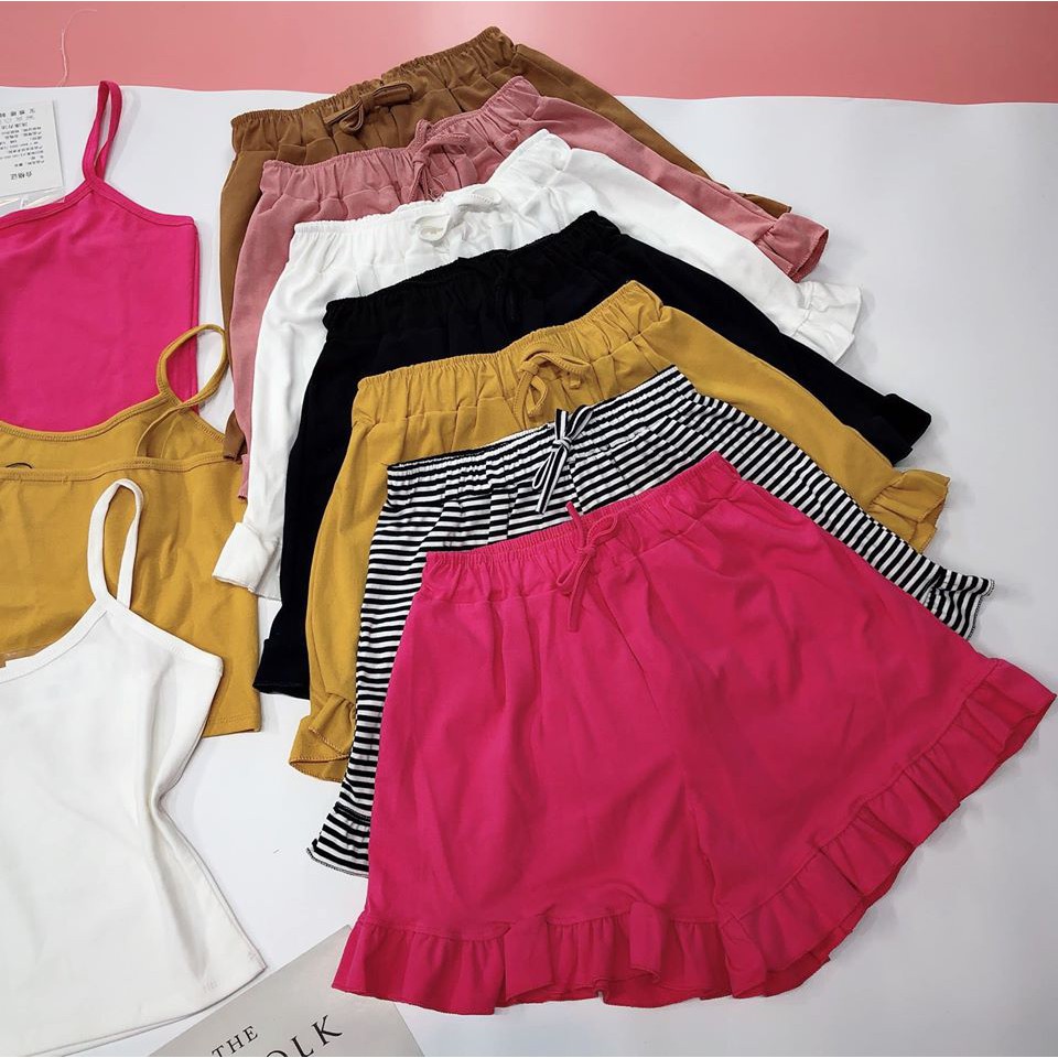 [Mã WARN10 giảm 10k đơn 99k] Bộ cộc 2 dây croptop + quần viền siêu đẹp (ảnh, video thật) | BigBuy360 - bigbuy360.vn