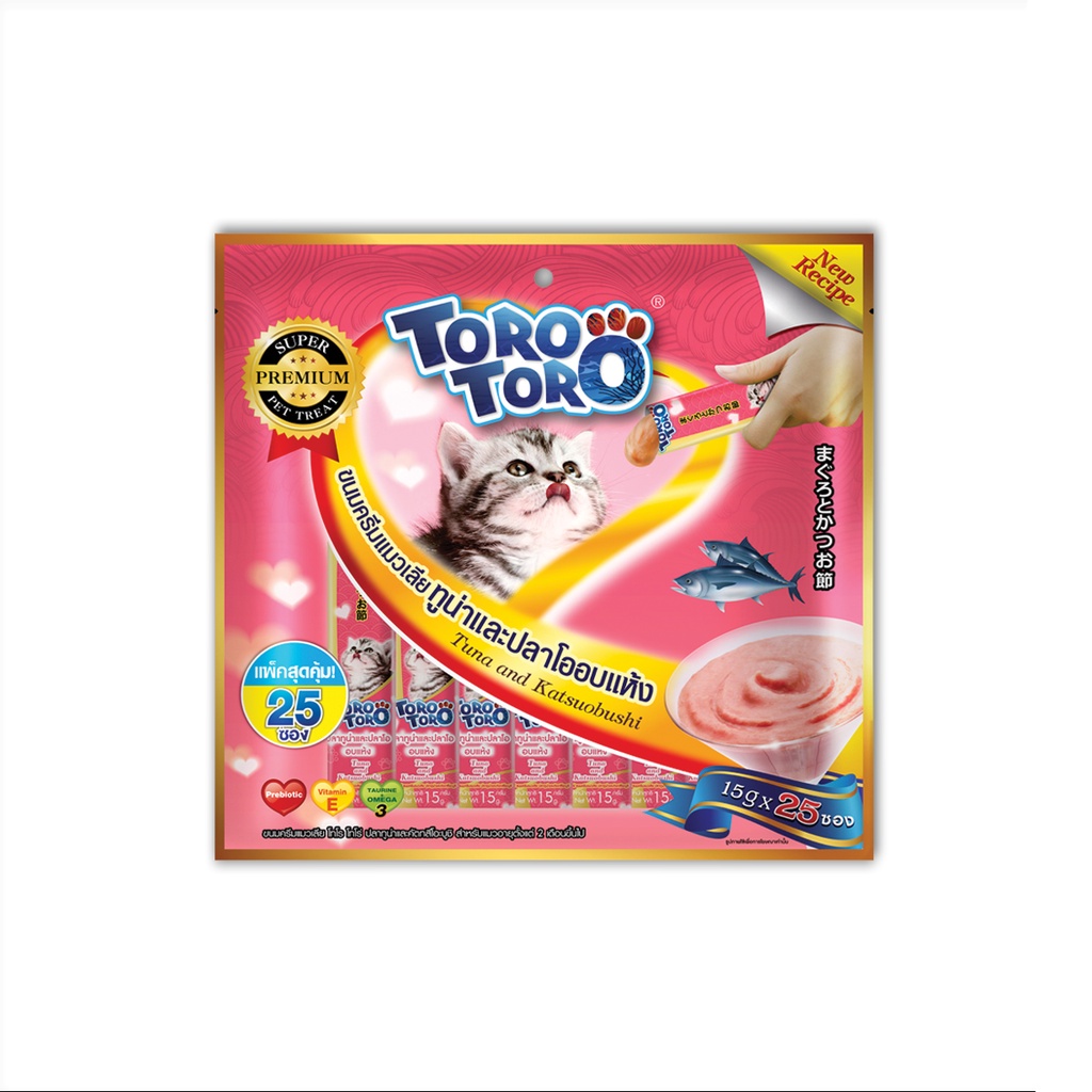 Súp thưởng Toro Toro cho Mèo con Mèo lớn đủ hương vị thơm ngon nhập khẩu Thái Lan bổ sung chất xơ