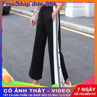 Quần Culottes xẻ cúc bấm style Hàn Quốc