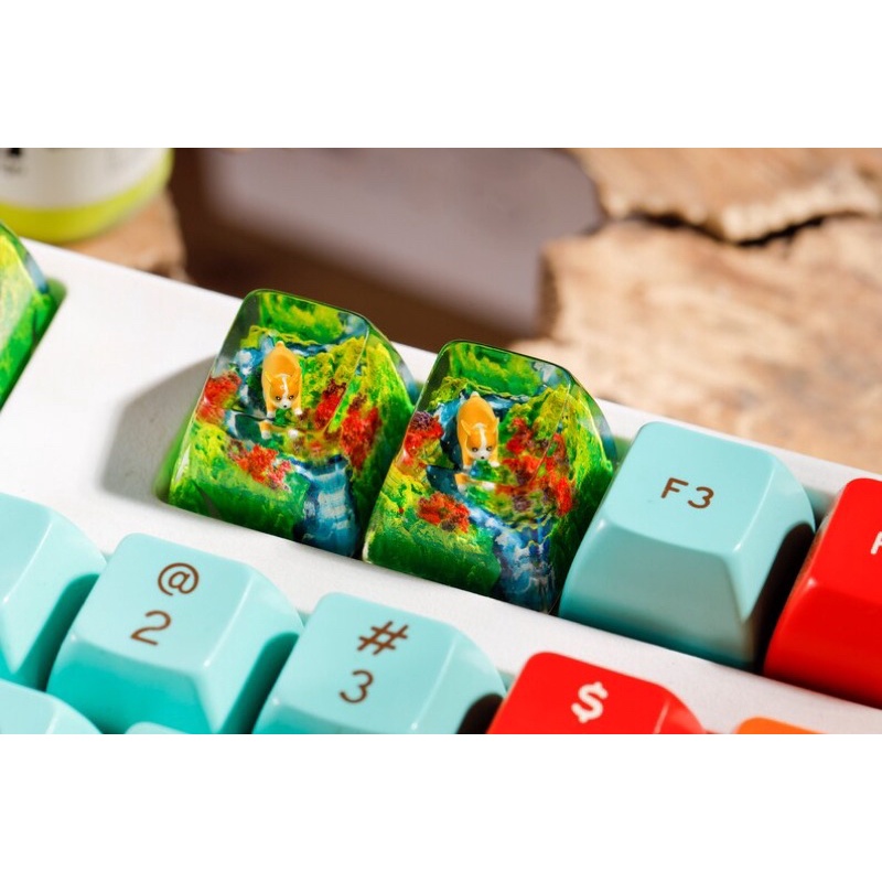 Nút bàn phím cơ Chó Corgi.Keycap resin Corgi.Keycap Artisan