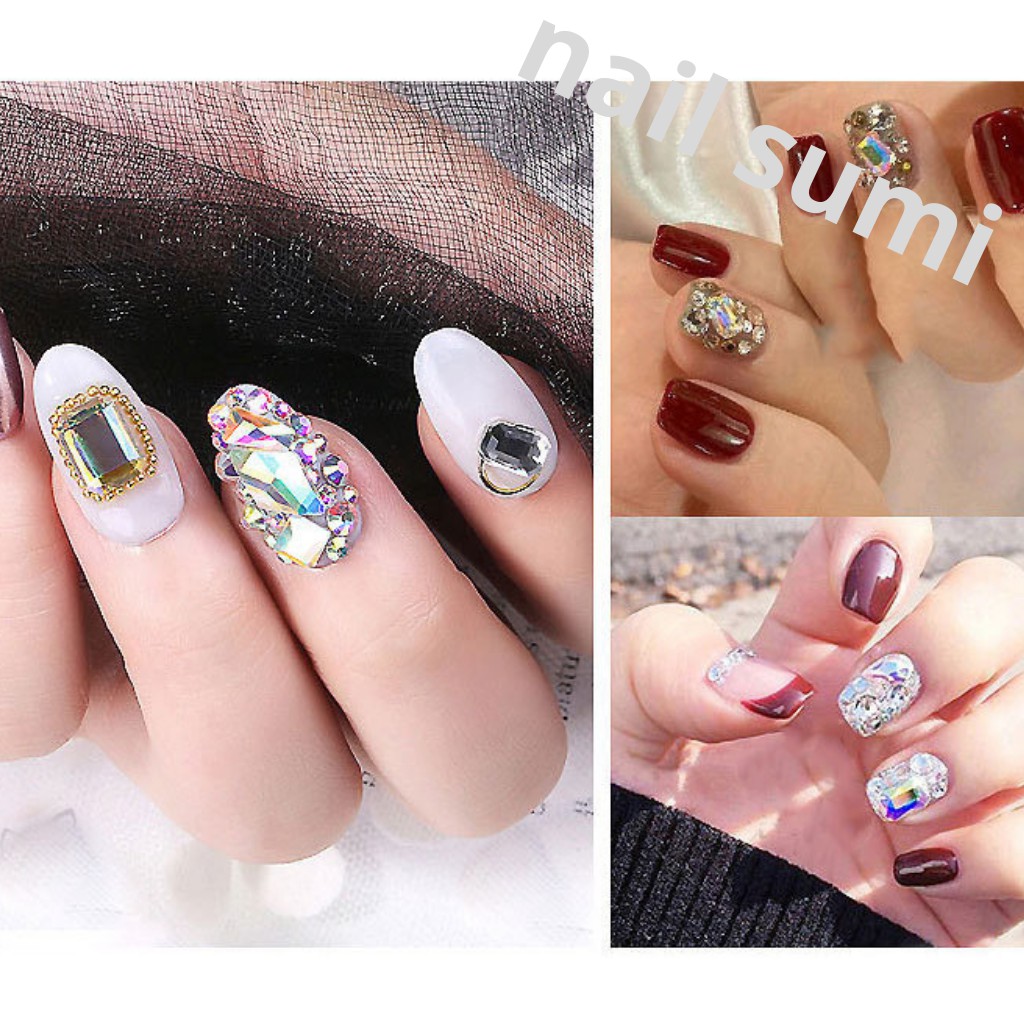 Đá khối chân bằng nail gắn móng mix nhiều kiểu túi 100 viên