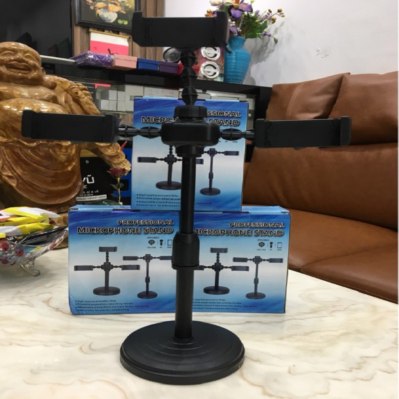 Giá Đỡ Kẹp Điện Thoại LiveStream, Giá Đỡ 3 Điện Thoại Livestream Để Bàn, Cây Live Stream Chuyên Nghiệp Giá Rẻ | BigBuy360 - bigbuy360.vn