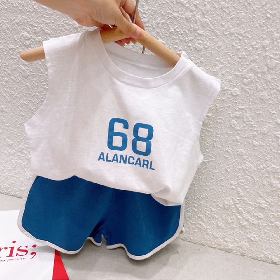 Bộ ba lỗ 68 cotton cho bé mặc nhà từ 6-40kg