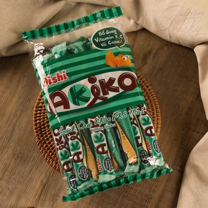 Snack Que Nhân sữa/cà phê Oishi Akiko gói 160g