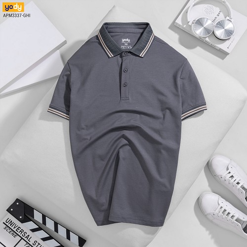 [Mã FASHIONMALLT4 giảm tới 30K đơn 150K] Áo thun polo Yody cổ bẻ phối viền sang trọng APM3337