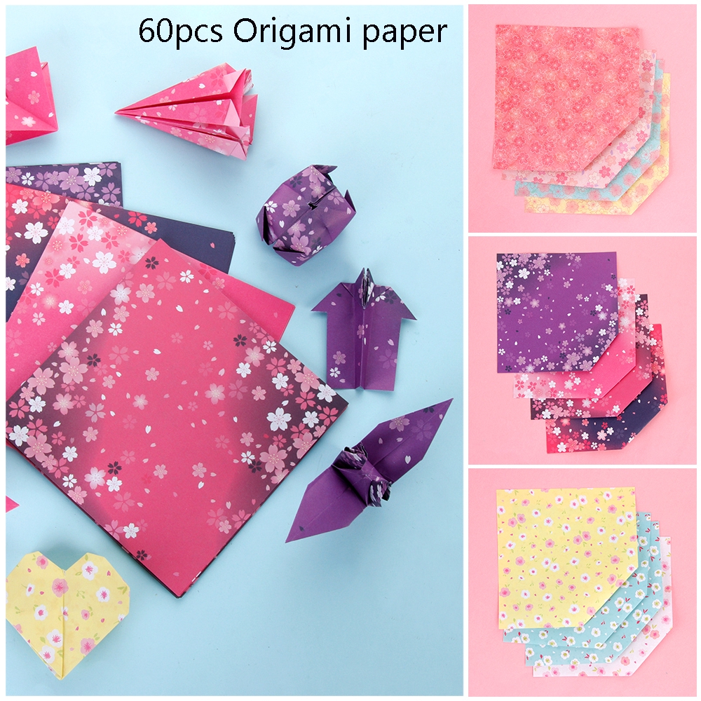 Set 60 tờ giấy thủ công gấp origami