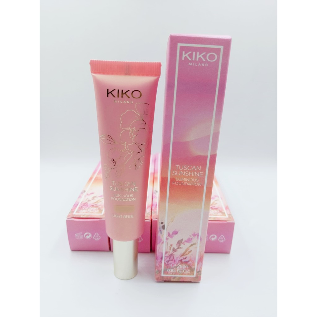 [Bóng mượt-Nhẹ tênh] Kem nền cao cấp Kiko Tuscan Sunshine Luminous 25ml hàng Ý thấm nhanh mịn màng màu da tự nhiên