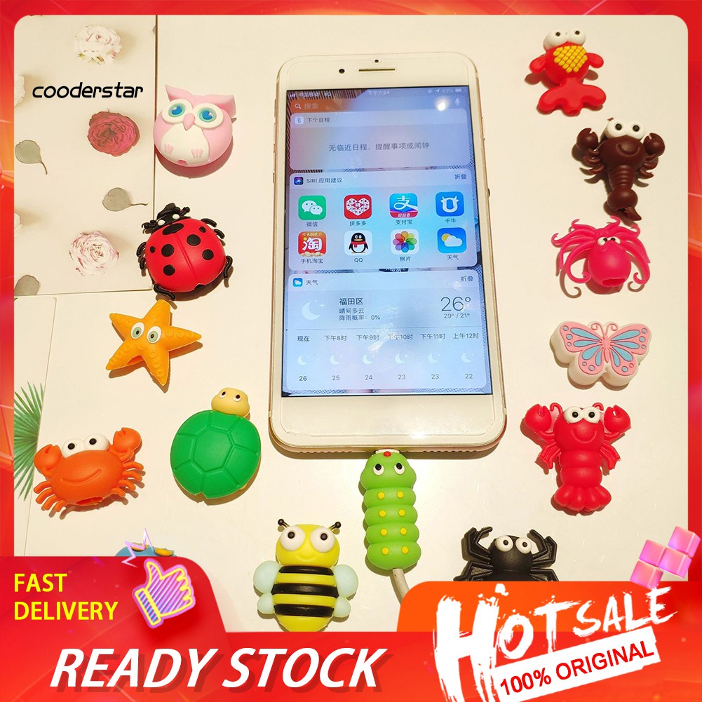 Dụng cụ bảo vệ đầu dây cáp sạc hình động vật đáng yêu