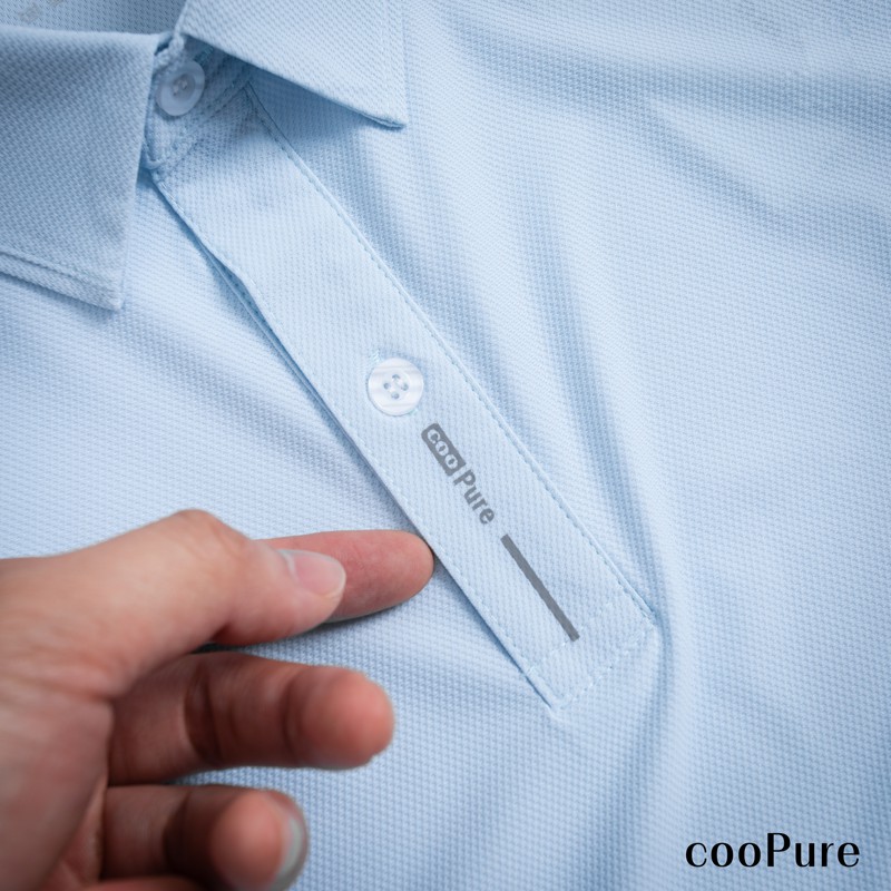 Áo thun polo nam cooPure chất vải rayon siêu mềm mát, thiết kế vạch phản quang tinh tế NO.8075 (5 màu)