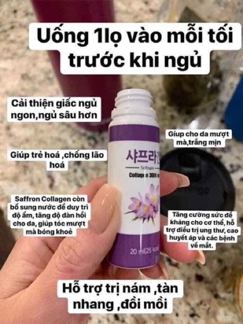 [HÀNG MỚI VỀ] Nước Uống Nhụy Hoa Nghệ Tây Saffron Collagen 3000mg 30 Chai