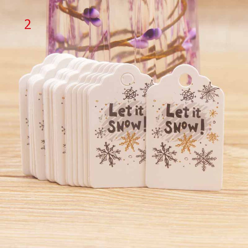 Set 100 nhãn tag giấy kraft 5*3CM trang trí quà tặng Giáng sinh tự làm