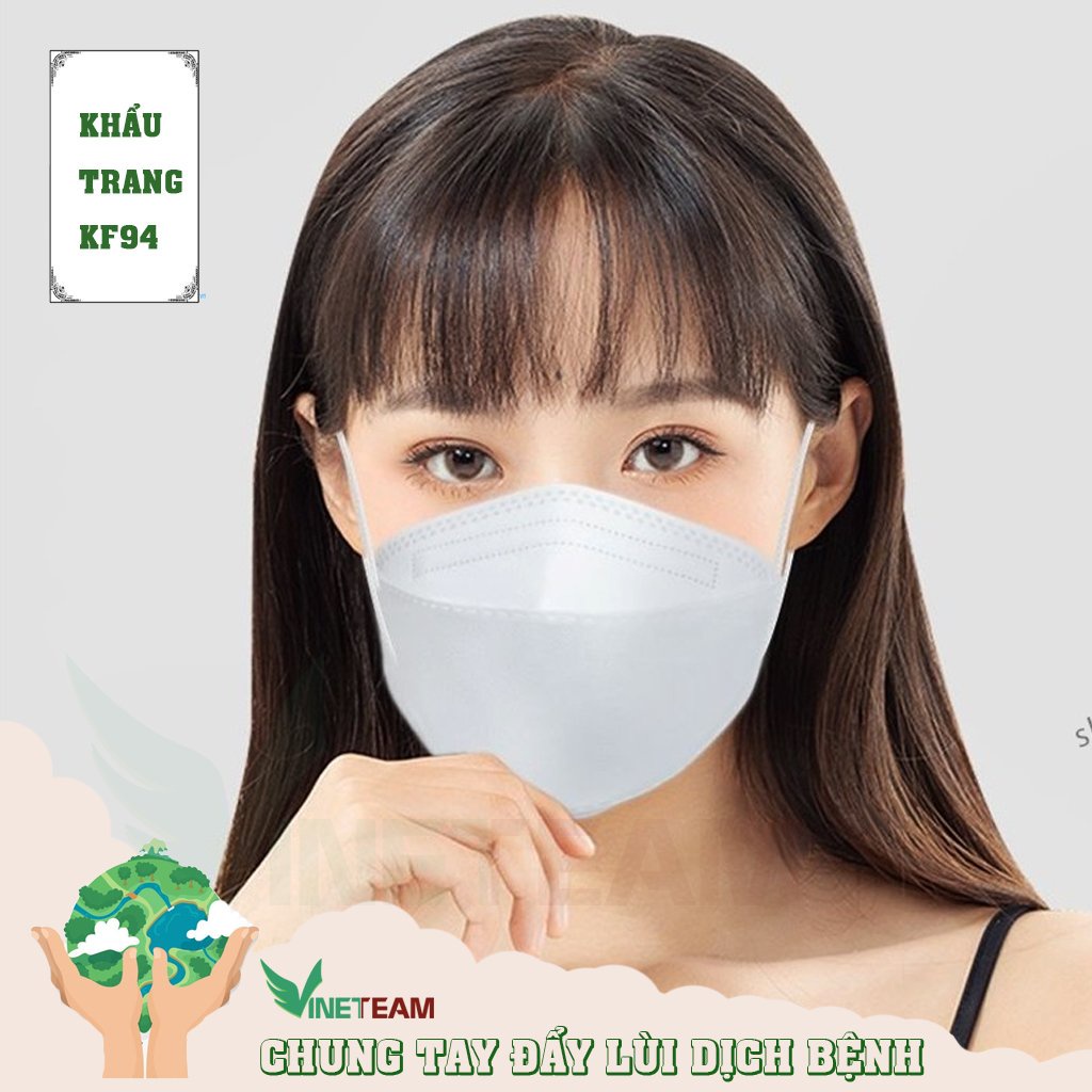 Khẩu Trang KF94 Vinetteam Hàn Quốc Bao Bì Chữ Tiếng Hàn, kháng Khuẩn PM 2.5 4732