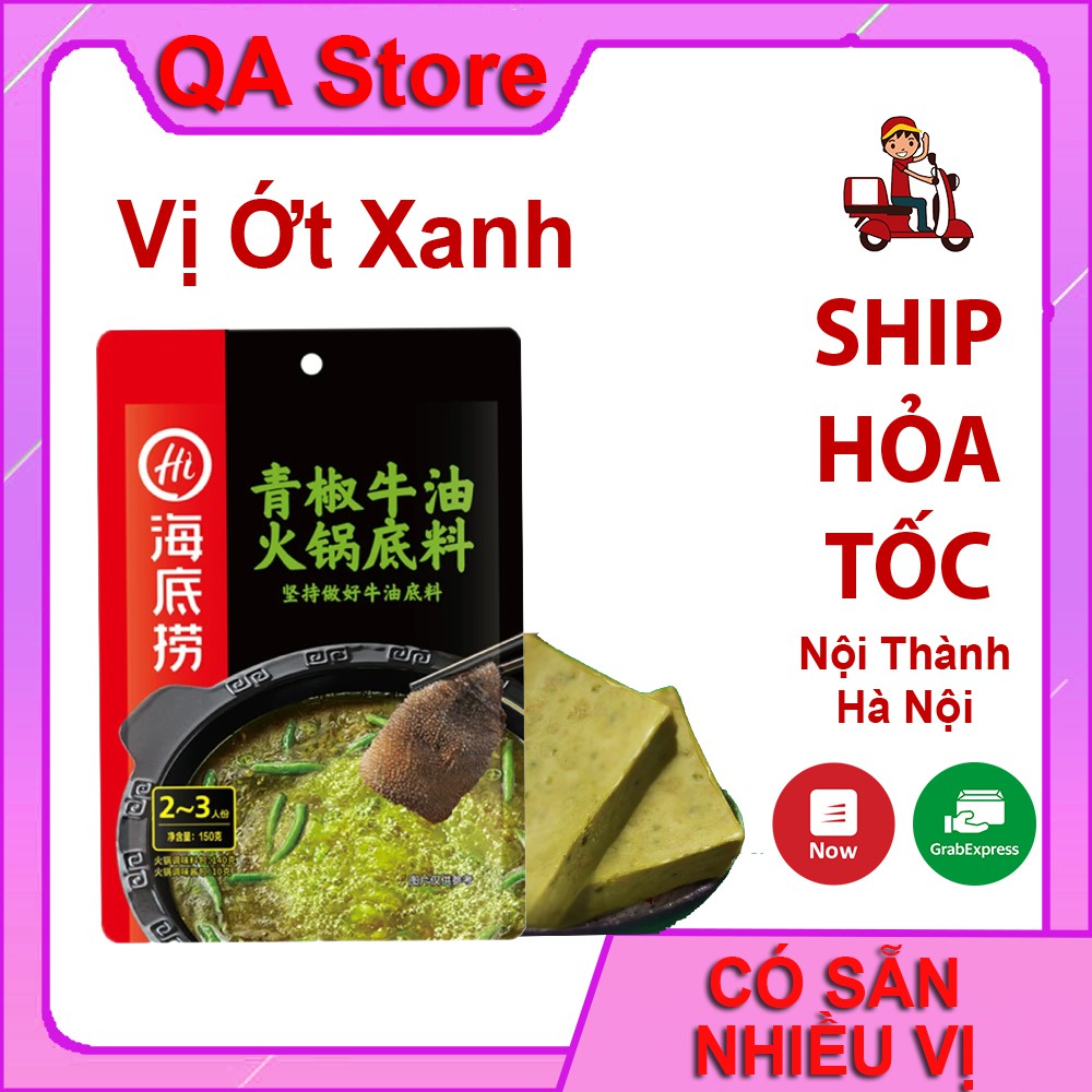 Cốt lẩu haidilao vị ớt xanh thanh hoa - gia vị lẩu tứ xuyên có sẵn nhiều vị date mới giao ngay trong 2h