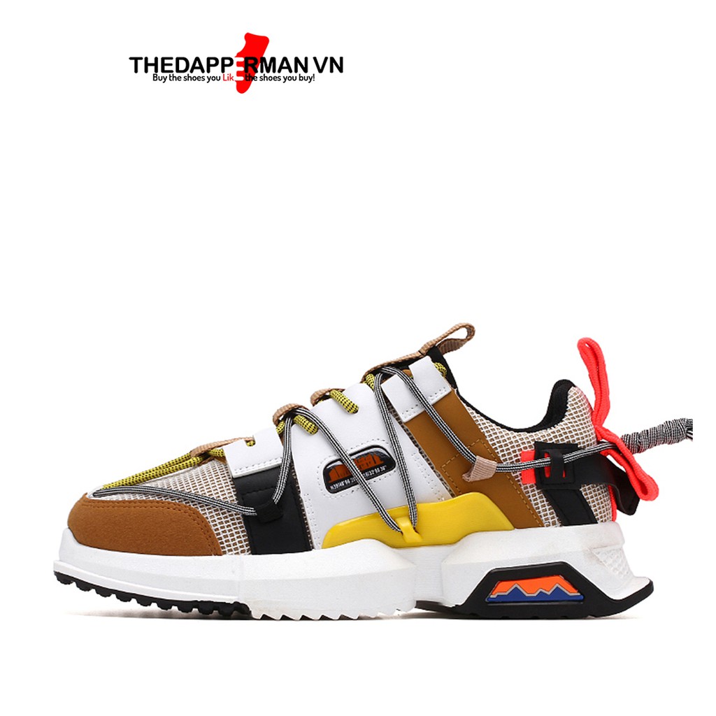 Giày Thể Thao Nam Sneaker Thedapperman XK008 Màu Vàng Trắng Độn Đế 5cm