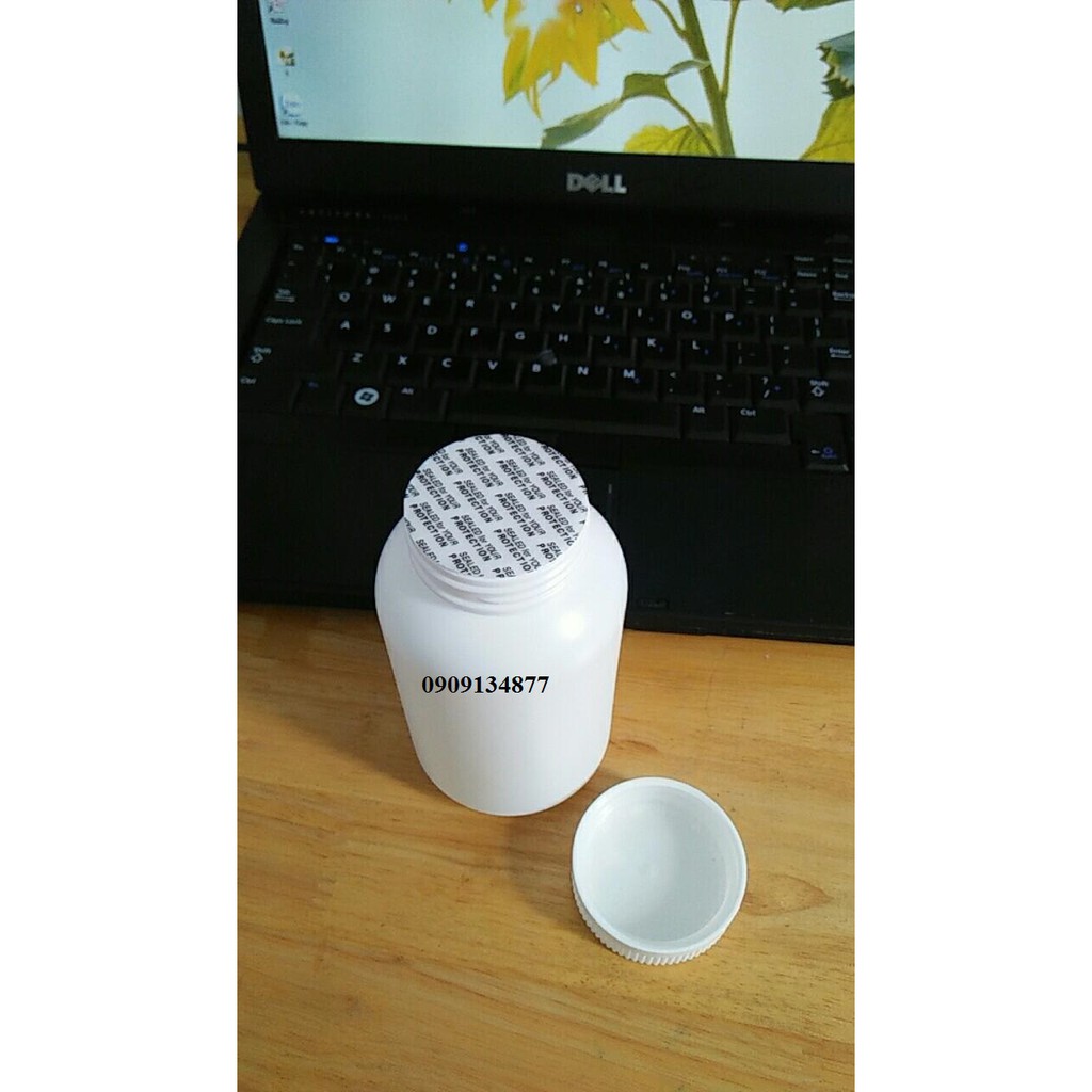 Vỏ lọ đựng viên nang 100 viên- combo gồm lọ nắp hai lớp và màng siu tự dính, lọ nhựa dung tích 150ml