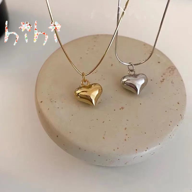 Vòng cổ hợp kim mặt hình trái tim đơn giản cho nữ