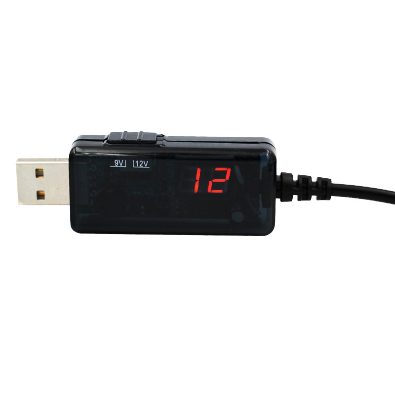 Cáp chuyển đổi điện áp 2in1 từ cổng USB 5V sang 9V 12V có màn hình