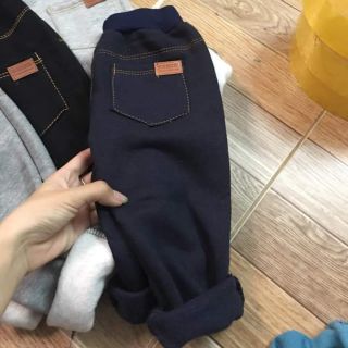 2 quần giả jean lót nỉ+ 1 quần lót lông cho bé 6_18kg