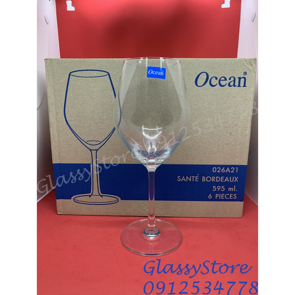 Ly (cốc) rượu vang thủy tinh Ocean Santé Bordeaux - 595ml - 1026A21 (Hàng nhập khẩu Thái Lan chính hãng)