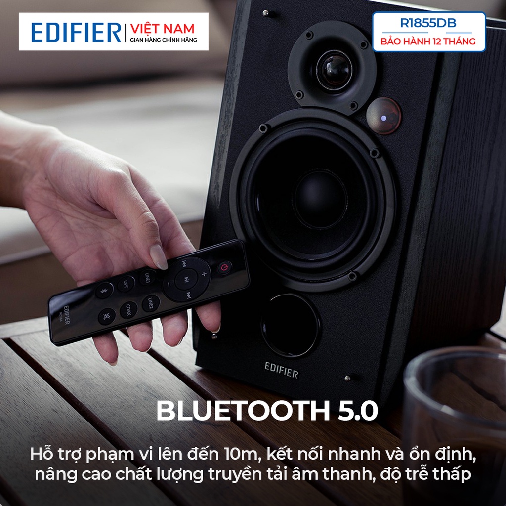 Loa bluetooth 5.0 Edifier R1855DB - Thiết kế tinh tế Công suất 70W Cổng subout Điều khiển từ xa - Hàng chính hãng
