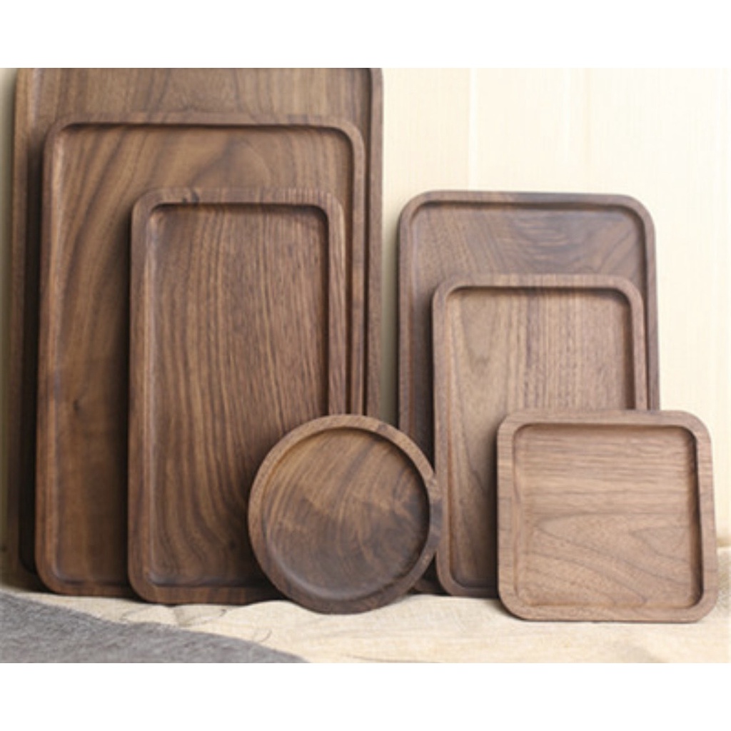 Khay trà gỗ đựng ấm chén , thực phẩm gỗ walnut cao cấp[nhiều kích thước]
