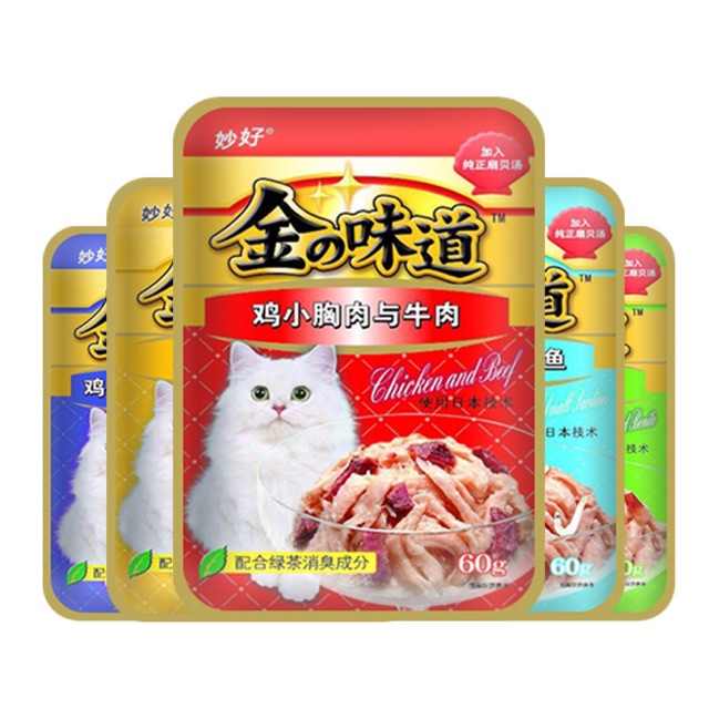 PATE INABA 5 VỊ CHO MÈO GÓI 60g