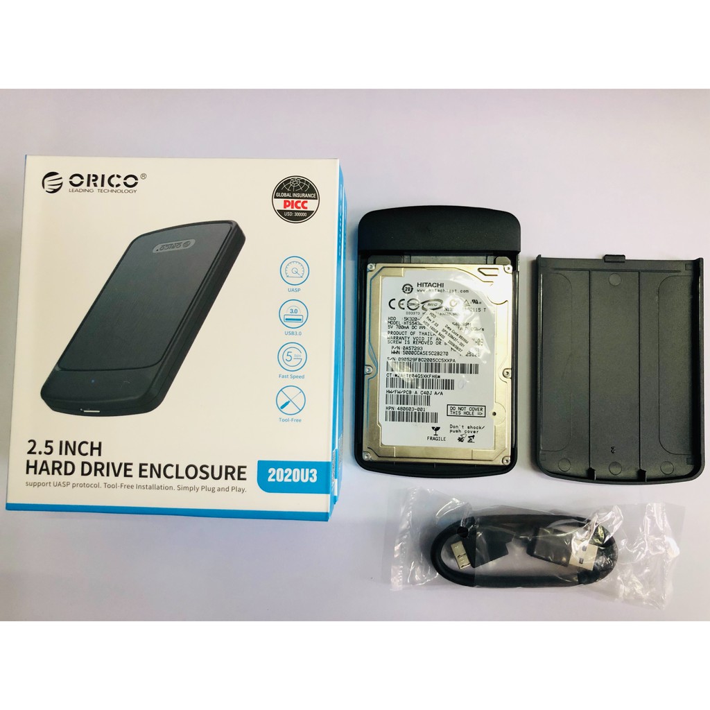 Box Ổ Cứng Di Động Orico 2,5" USB 3.0 - Dùng cho HDD, SSD - Sản Phẩm Chính Hãng Bảo Hành 12 Tháng
