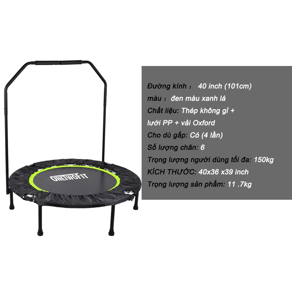 OneTwoFit Trampoline dành cho mọi lứa tuổi Thảm nhún thể dục.Sàn nhún OT087 (40 inch)