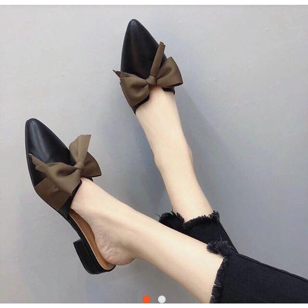 Giày Nữ Sục Mũi Nhọn Thắt Nơ Siêu Xinh A86