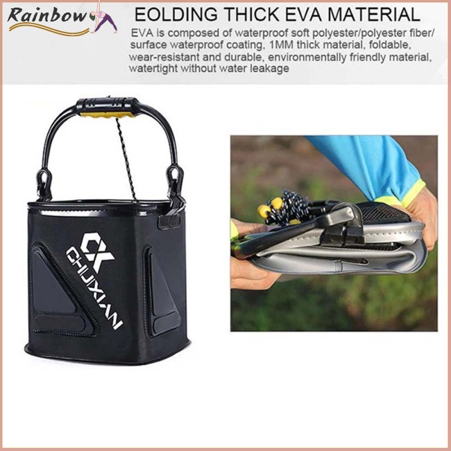 Xô Đựng Cá Mini Thiết Kế Gấp Gọn Có Tay Cầm Tiện Dụng