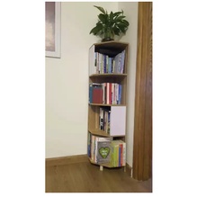 Kệ gỗ ngũ giác , kệ sách vuông 4 tầng 2 màu để góc tường để đồ đa năng.