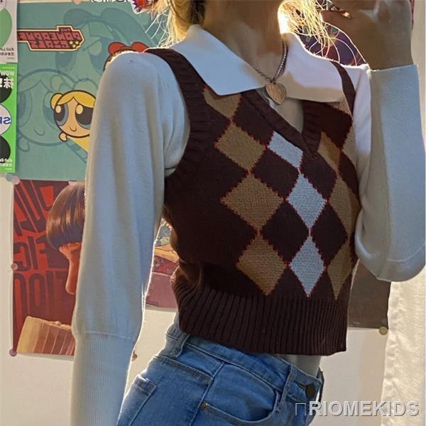 Áo Sweater Không Tay Cổ Chữ V Xinh Xắn Dành Cho Nữ | BigBuy360 - bigbuy360.vn